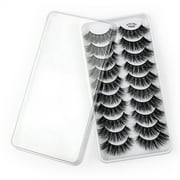 Sumllary Pads Small False Eyelashes Lashes Pack 10 Pairs 8D Dramatic Eyelashes Wispy Eye Style Volume Eye Lashes Multipack